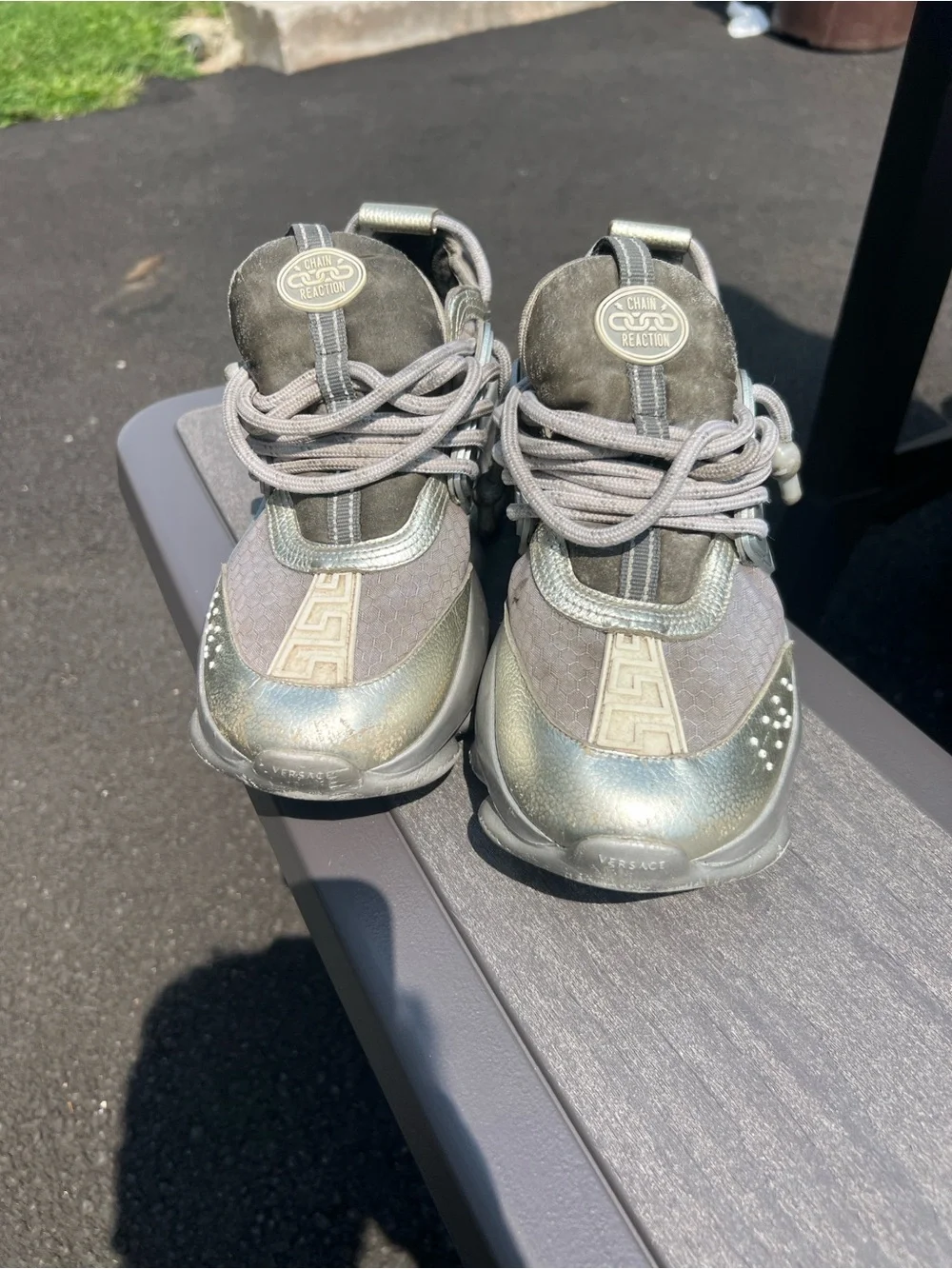Versace Chain Reaction Silver shoes men size 40 / US 7